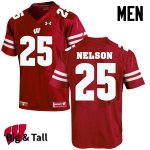 Men's Wisconsin Badgers NCAA #25 Scott Nelson Red Authentic Under Armour Big & Tall Stitched College Football Jersey CF31F12AL